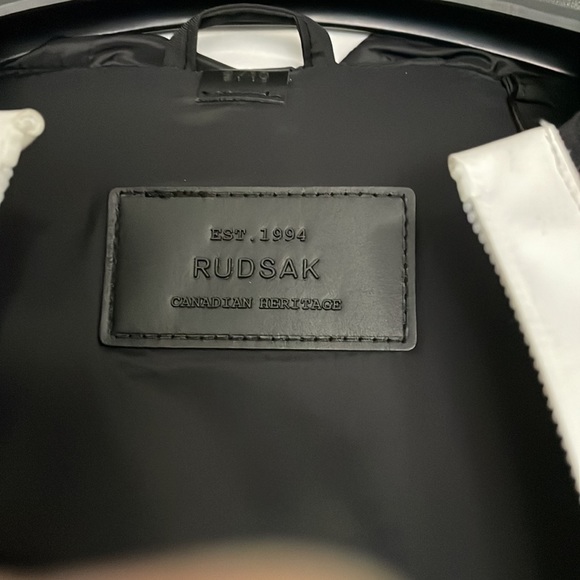 Rudsak windbreaker jacket white stripe hood Wyatt 9/10 NWT - Picture 3 of 9